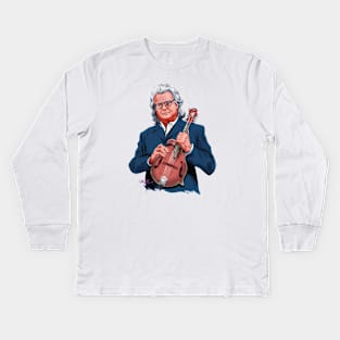 Ricky Skaggs - An illustration by Paul Cemmick Kids Long Sleeve T-Shirt